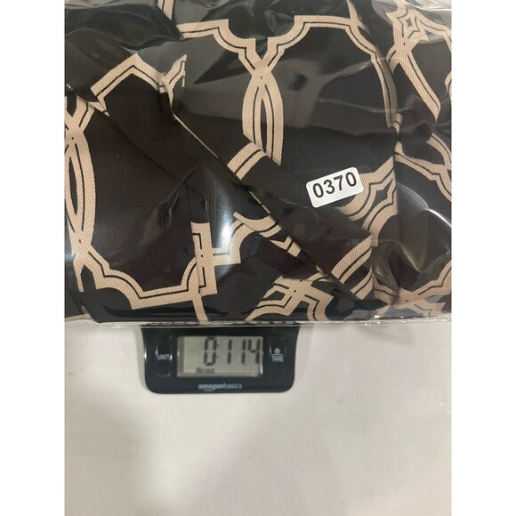 Talbots Black Tan Cotton Silk Blend Dress Cowl Neck Sleeveless Tie Belt Size 10 - Picture 10 of 10